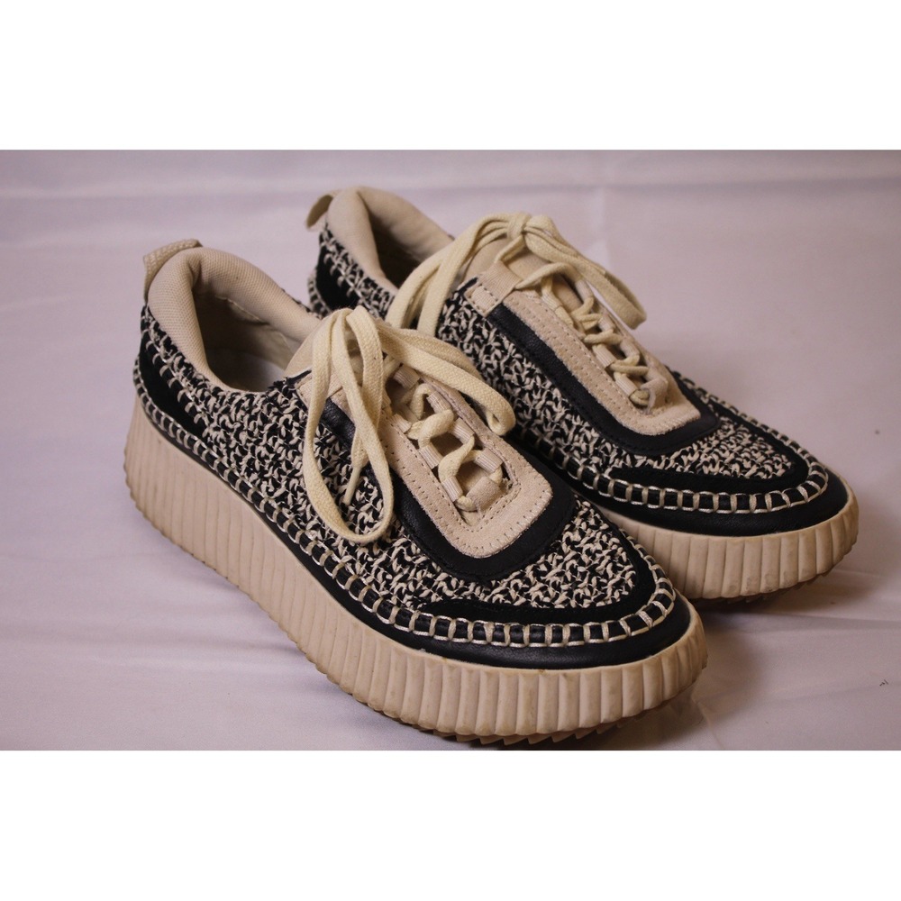 Dolce Vita Women 8.5 Black Beige Casual Sneaker Shoe